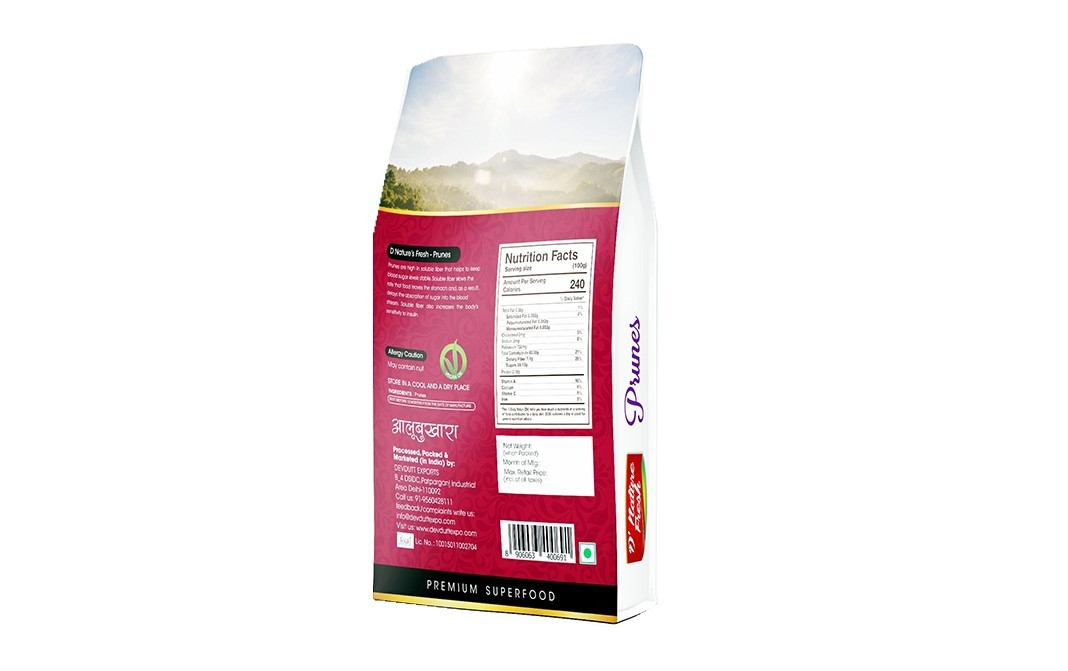 D'nature Fresh Prunes    Box  250 grams